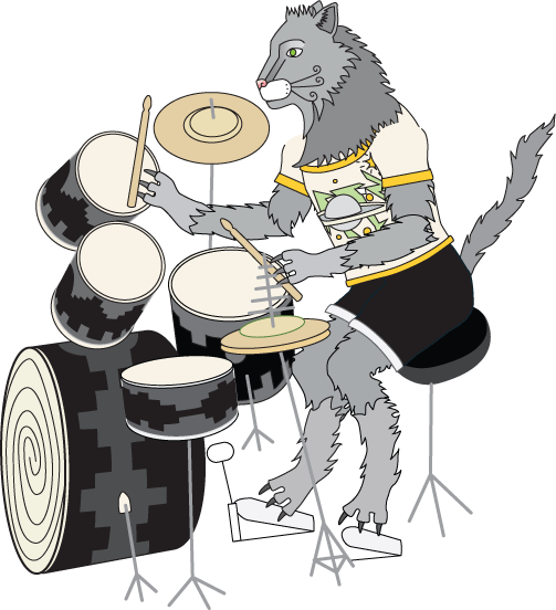 drumming cat