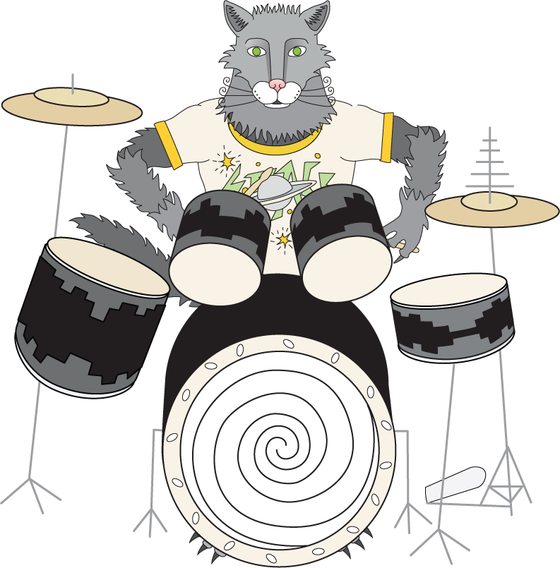 drumming cat